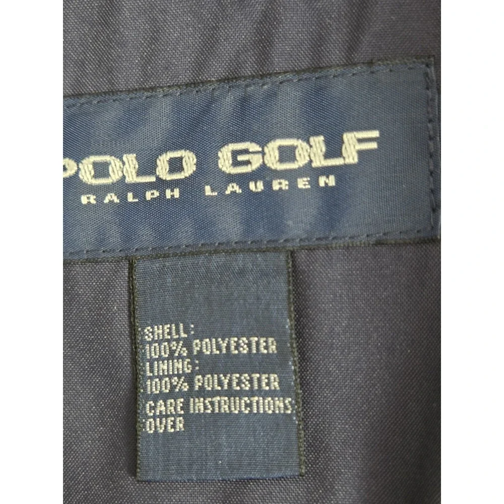 Polo Golf‎ Ralph Lauren Vest Men's L Sleeveless Navy Full Zip Crest Logo Retro